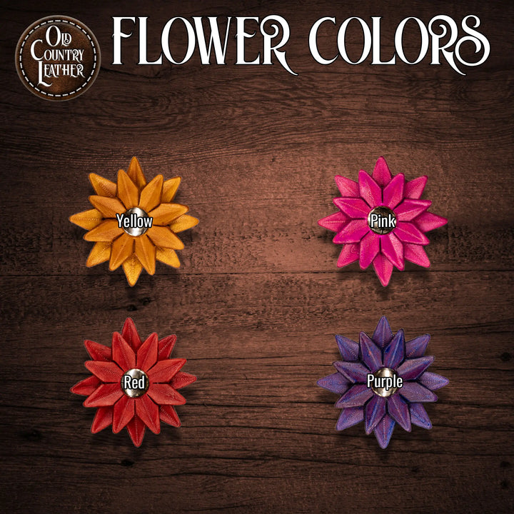 Artisan Series - Deluxe 1 inch wide Collar with Flowers.
