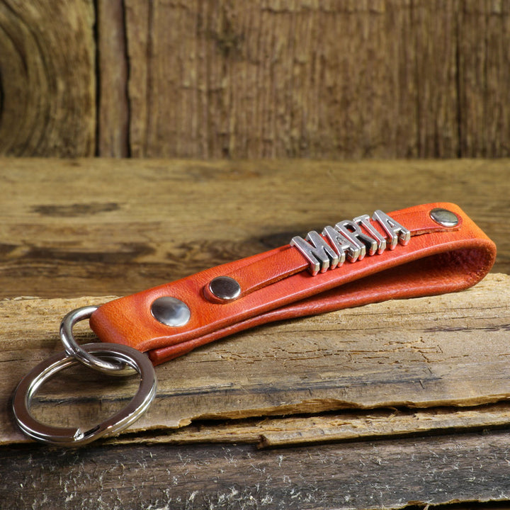 Key chain with metal font